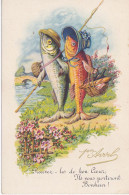 Cpa- Animaux ( Humanisés )- Poisson - Poissons Et Crustacés