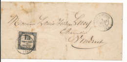 Lettre 1864 Pour Vendrest Taxée à Lizy Sur Ourcq (77) Avec Cachet Au Dos Du 4 Puis Du 5 Mars - 1859-1959 Storia Postale