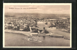 AK Koblenz, Deutsches Eck Mit Dampfer, Blick Vom Ehrenbreitstein  - Altri & Non Classificati