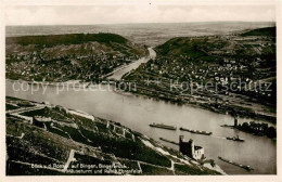 73810734 Bingen Rhein Blick Von Der Rossel Auf Bingerbrueck Maeuseturm Und Ruine - Bingen