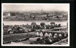 AK Kehl Am Rhein, Blick über Die Bahngleisen Und Den Fluss Auf Strassburg  - Kehl