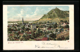 Lithographie Honnef A. Rh., Ortsansicht Mit Kirchturm  - Bad Honnef