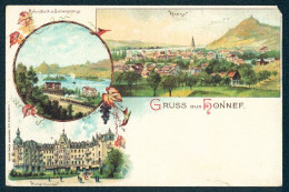 Lithographie Honnef, Totalansicht Mit Rolandseck  - Bad Honnef