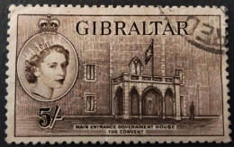GIBRALTAR 5/- FINE USED STAMP ' MAIN ENTRANCE GOVERNMENT HOUSE, THE CONVENT - Gibraltar
