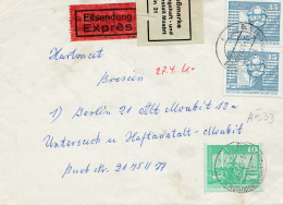 Zensur: 1977: DDR Nach Berlin Haftanstalt: Verschlussmarke-Eilboten - Lettres & Documents