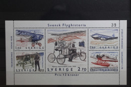 Schweden Block 12 Mit 1300-1304 Postfrisch Flugzeuge #TE882 - Autres & Non Classés