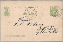 LUXEMBOURG - 1888 Postes Relais No. 13 (Wilwerwiltz) To Bettendorf - 5c Allegory Postal Card - Entiers Postaux