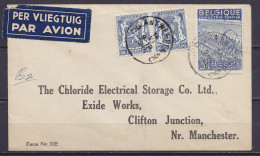 L. Par Avion Affr. N°426x2+765 Càd ANTWERPEN 3c /14 VI 1948 Pour The Chloride Electrical Storage Co. Ltd. à MANCHESTER - 1935-1949 Small Seal Of The State