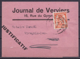 Bande "Journal De Verviers" Affr. N°149 Càd VERVIERS 1C/4 VII 193? Pour VIVEGNIS-lez-HERSTAL - 1935-1949 Small Seal Of The State
