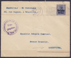 L. Affr. OC18 Flam. BRUSSEL /12 VII 1917 Pour LUXEMBOURG - Cachet Censure "Uberwachungsstelle … Trier" - OC1/25 Governo Generale