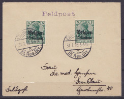 L. Affr. 2xOC2 Càpt Poste Militaire "K.D.Feldpostexp. /31.1.1916/ 51.Res.Div." Pour L'Allemagne - Cachet Bataillon - OC1/25 Governo Generale