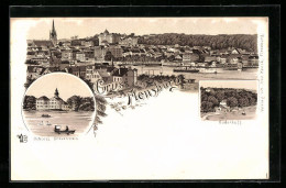 Lithographie Flensburg, Schloss Gravenstein, Süderhaff  - Flensburg