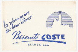 Buvard  20.9 X 13.9 Biscuits COSTE Marseille  Bleu - Koek & Snoep