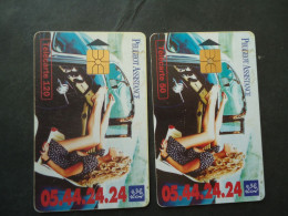 FRANCE USED 2  CARDS CAR  ΨΑΡΣ WOMEN  DIFFERENT CHIPS  OR UNIT OR DATE - Auto's