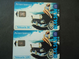 FRANCE USED 2  CARDS   DIFFERENT CHIPS  OR UNIT OR DATE CARS - Auto's