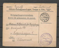 Deutschland Germany WWI 1917 Kriegsgefangenensendung Gefangenenlager Torgau Prisoner Post - Prigionieri