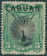 Malaysia Labuan 1894 SG65a 5c Black And Green Lyrebird MH - Straits Settlements