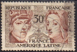 France 1956 Y&T 1060 : Amitiés France-Amérique Latine, Guerrier Ataviado Et La Prudence - Usados