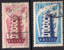 France 1956 Y&T 1076 à 1077: Europa 1956 - (Re)construction De L'Europe - Used Stamps