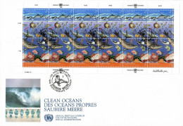 UNO Vienna 1992 Mi Sheet 127-128 FDC  (XFDC ZE1 UNVark127-128) - Dolphins