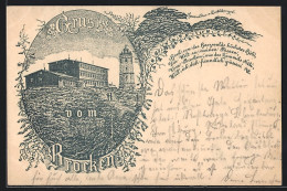 Vorläufer-Lithographie Ganzsache PP9F229: Brocken, 1895, Aussichtsturm Und Hotel Auf Dem Gipfel  - Cartoline