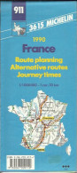 Carte Routière Michelin N°911 Grands Itinéraires -  Itinéraires Bis - Temps De Parcours - Année 1990.. - Wegenkaarten