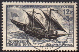 France 1957 Y&T 1093 :   Jour Du Timbre: Felouque Du 18e Siècle - Used Stamps