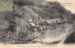 Laos - Sur Le Mékong - Après Le Passage Du Rapide - Remise En état Des Pirogues - Ed. Collection Raquez - Laos