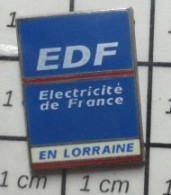 1719 Pin's Pins / Beau Et Rare / EDF / ELECTRICITE DE FRANCE EN LORRAINE Pin's Numéroté - EDF GDF