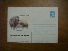 1985 Envelope USSR Moscow Zoo. Muskox (B3) - Azerbeidzjan