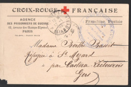 Carte  De La CROIX ROUGE Prisonniers Civils  1916  (voir La Description) (PPP48111) - Rode Kruis