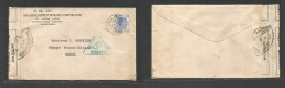 HONG KONG. 1940 (9 Aug) Victoria - Indochina, Hanoi. Comercial Dual Single 25c Blue Fkd Env. Scarce Postal Period Circul - Other & Unclassified