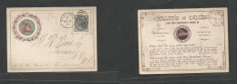 GREAT BRITAIN. 1884 (Dec 10) Bedford - USA, NY, Turners. Color Calves Illustrated Early Private Business Card, Fkd 1/2d  - ...-1840 Vorläufer