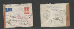 Great Britain - XX. 1941 (9 Sept) Sheerness - Kent - India, Rawalpindi (15 Oct) Single 5sh Red Air Fkd Envelope, Via Atl - ...-1840 Vorläufer