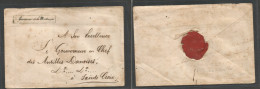 FRC - Martinique. C. 1856 GPO - DWI, Saint Croix. Multifkd Governor Official Cachet Envelope Usage, Addressed To Governo - Otros & Sin Clasificación