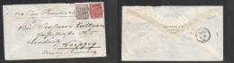 BC - Fiji. 1889 (30 July) Levuka - Germany, Leipzig, Saxony. Via San Francisco, USA. Multifkd Envelope Incl Ovptd Value  - Sonstige & Ohne Zuordnung