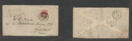 SOUTH AFRICA. 1901 (26 Oct) ZAR. Germiston - Zululand, Natal (Oct 29) Via Joburg. Fkd 1d Envelope, Tied Cds + Depart ZAR - Andere & Zonder Classificatie