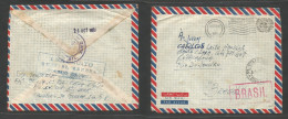 PALESTINE. 1963 (Oct 26) EGYPT - BRAZIL - SUEZ CRISIS. Rafah - Rio De Janeiro, Brazil. FM Air UNO Free Mail Envelope Wit - Palestine