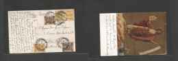 PALESTINE. 1924 (6 Jan) Jerusalem - Germany, Weingarten, Wurttemberg. Multifkd Ppc, Five Values Ovptd Issue At 8p Rate,  - Palestine