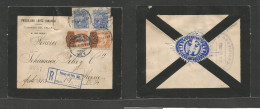 Mexico - XX. 1916 (July 10) Tenango Del Valle, Mex - DF. Registered Multifkd Env, Mixed Issues Incl Ovptd, + R-cachet. F - Mexico