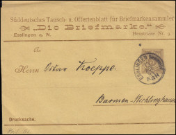 Württemberg PS 2 Streifband Die Briefmarke ESSLINGEN-BAHNHOF 13.8.1894 - Postwaardestukken