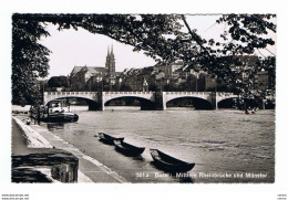 BASEL:  MITTLERE  RHEINBRUCKE  UND  MUNSTER  -  PHOTO  -  KLEINFORMAT - Bridges