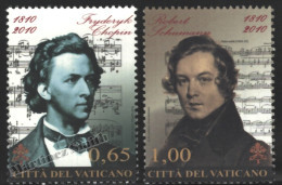 Vatican 2010 Yv. 1526-27, Music, Great Composers, Chopin & Schumann - MNH - Ungebraucht