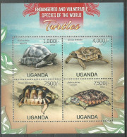 Uganda 2013 Mi Sheet 3005-3008 MNH  (LZS4 UGNark3005-3008) - Turtles