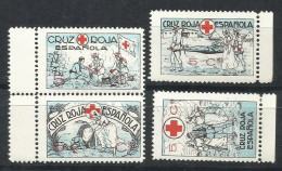 Q635X-SERIE COMPLETA MNH** CRUZ ROJA 1936 GUERRA CIVIL ESPAÑA COMITÉ BARCELONA,BENEFICENCIA,BENEFICOS,SELLOS VIÑETAS.SPA - Vignettes De La Guerre Civile