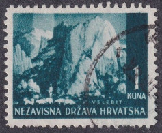 ! Croatia, 1941, Landscapes, 1 Kn, Famous Plate Error - "Northern Lights" - Croazia