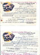 2 Factures ½format 1954-56 + Coupons Pub / 38 GRENOBLE / Pâtes LUSTUCRU - 1950 - ...