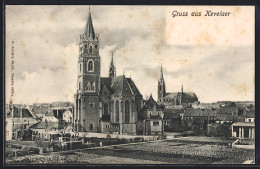 AK Kevelaer, Ortsansicht Mit Kirche  - Kevelaer