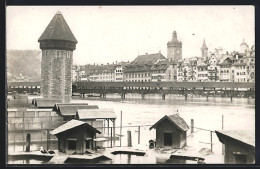 AK Luzern, Entenhäuser An Der Kapellbrücke  - Luzern