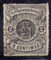 Luxembourg - (1865-73) - 2  C. Armoiries - Perce En Lignes Blanches - Oblitere - 1859-1880 Wapenschild